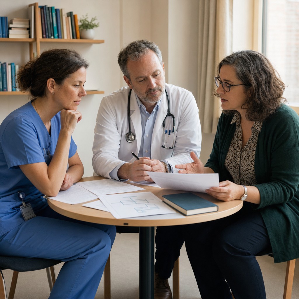 Interprofessionelle Fachpersonen diskutieren Forschung und Praxis im Bereich Spiritual Care.